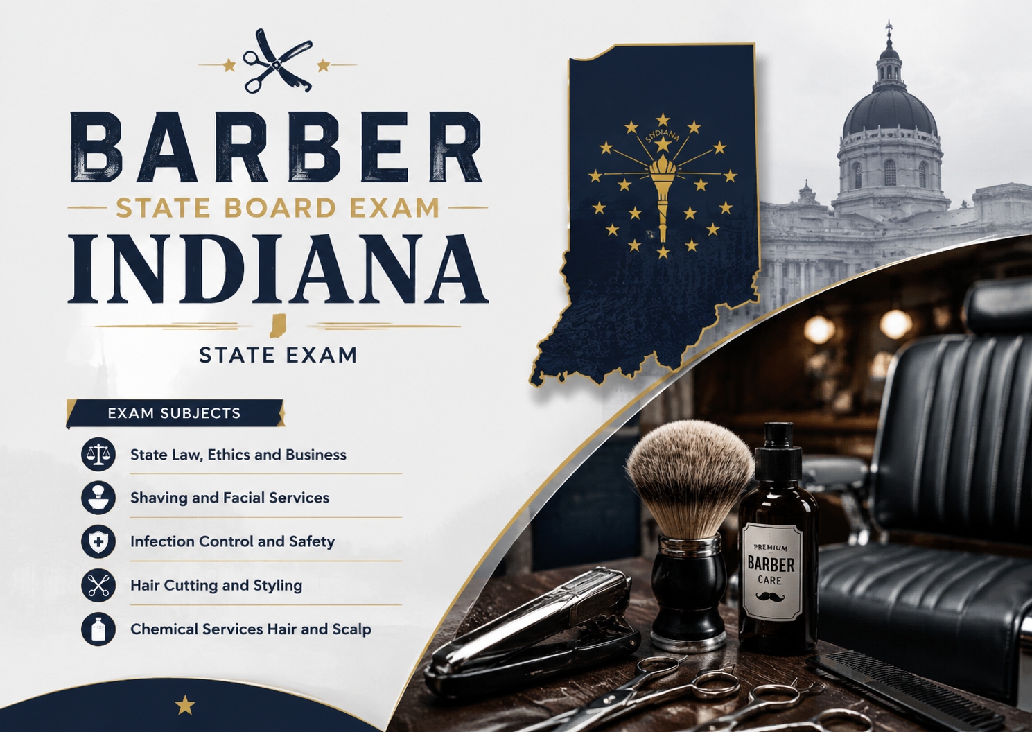 Barber State Board Exams-U.S indiana