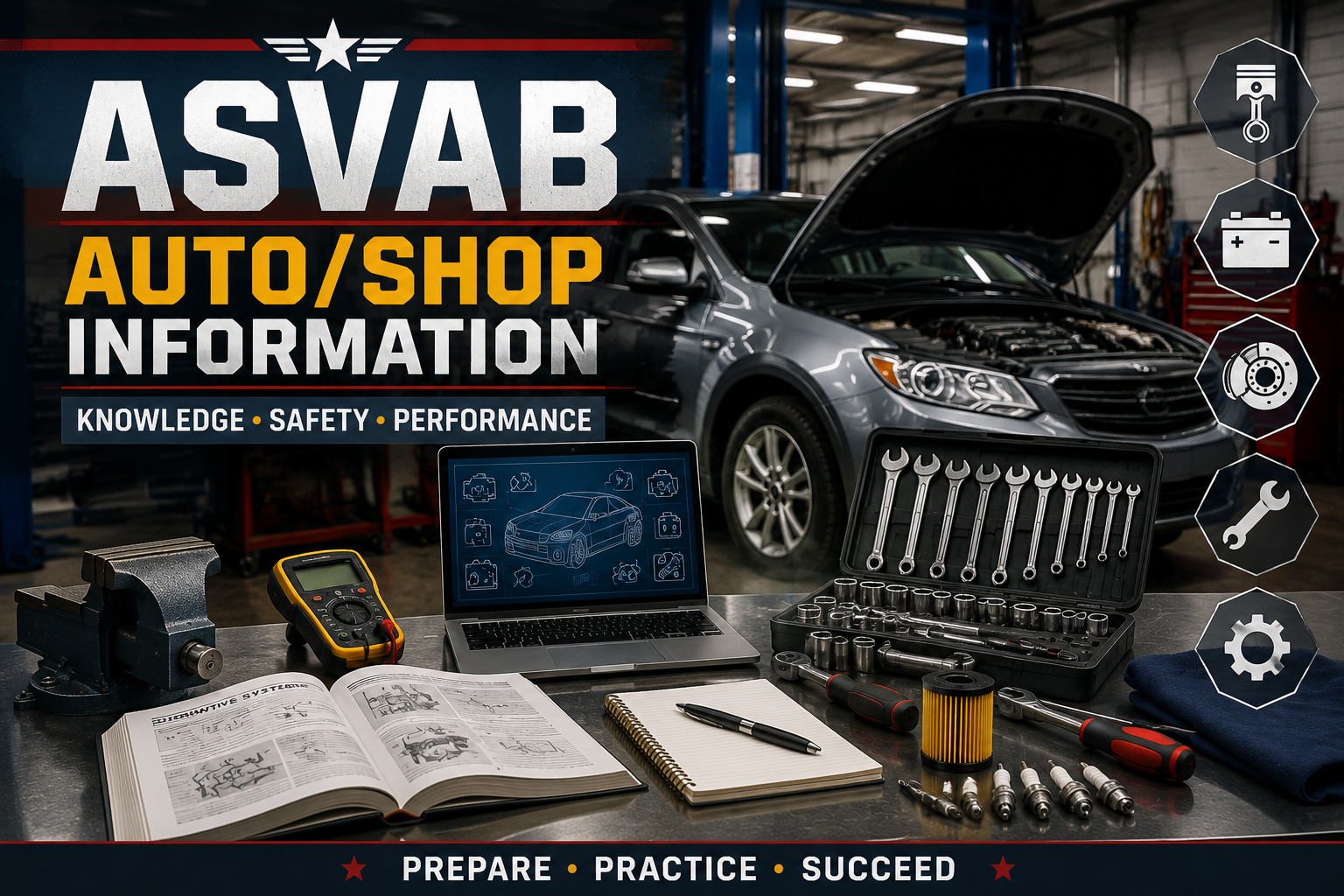 Armed Services Vocational Aptitude Battery ( ASVAB ) Exam - U.S  Auto and Shop Information