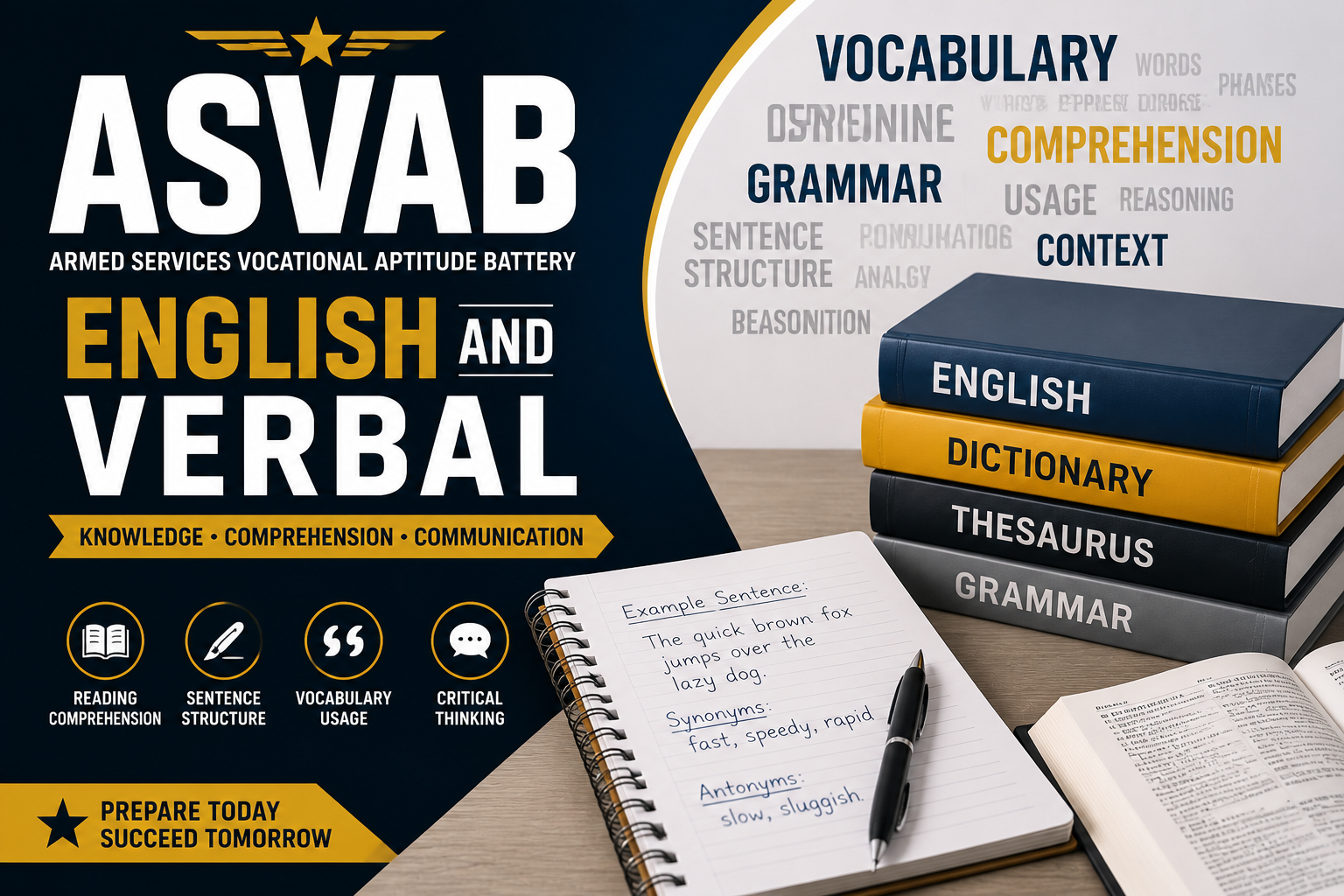 Armed Services Vocational Aptitude Battery ( ASVAB ) Exam - U.S   English and Verbal