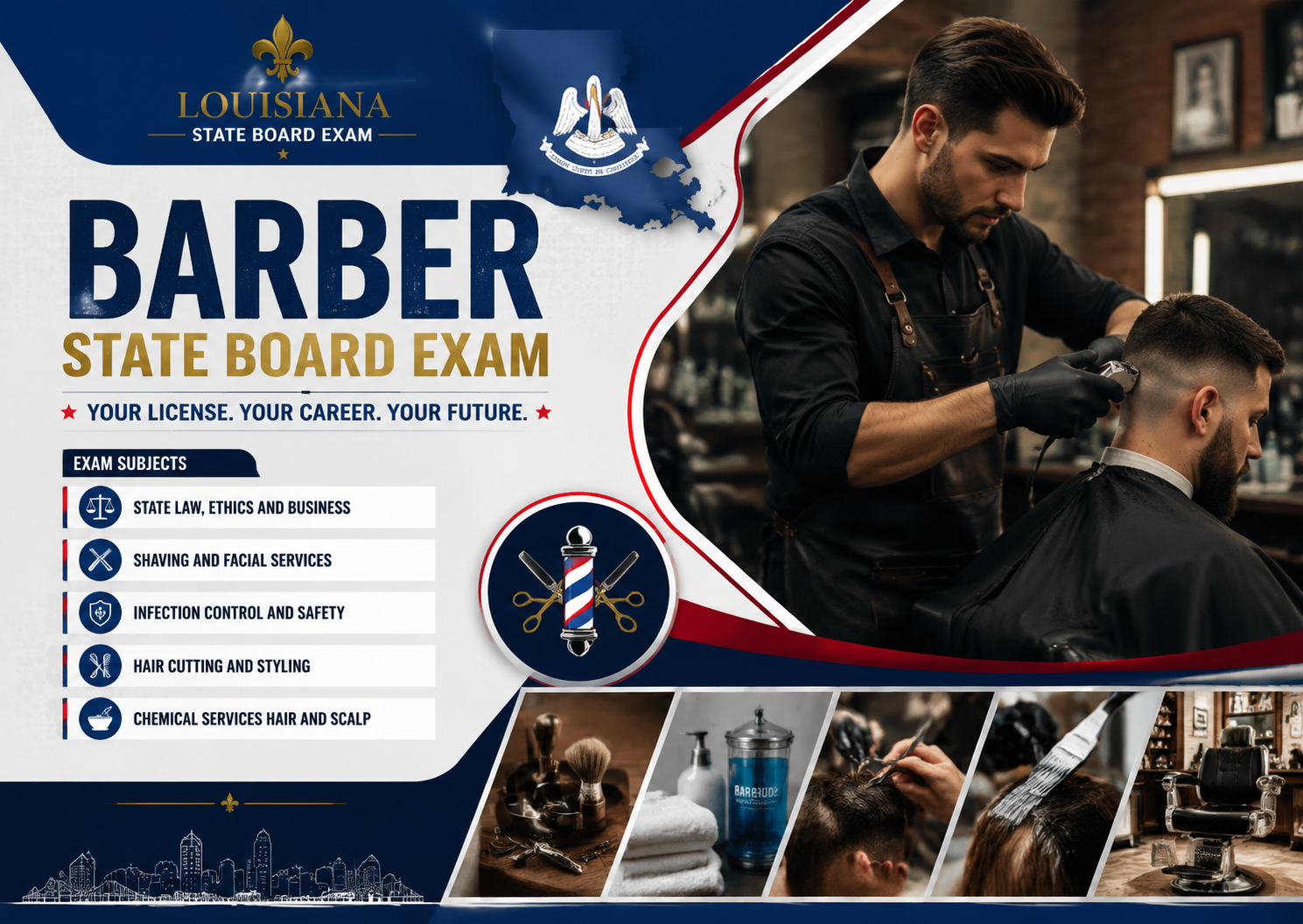 Barber State Board Exams-U.S louisiana