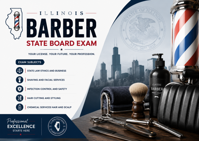 Barber State Board Exams-U.S illinois