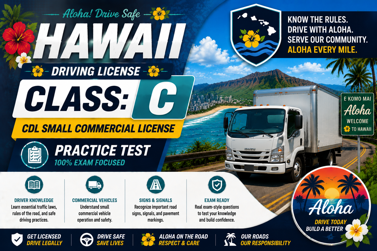 Driving License Class C (CDL) Exam – U.S. Hawaii