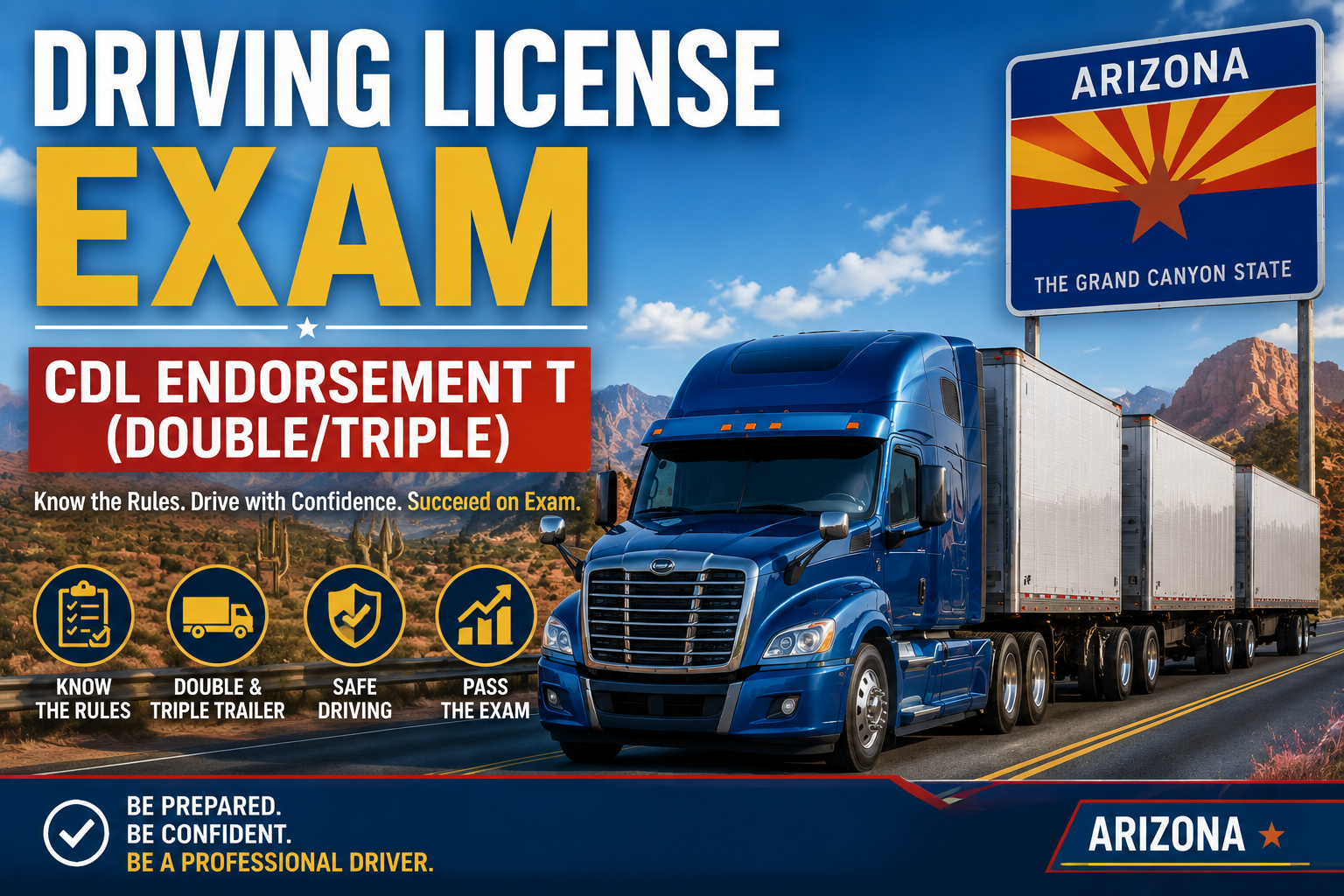 Driving License CDL Endorsement T Exam - U.S Arizona