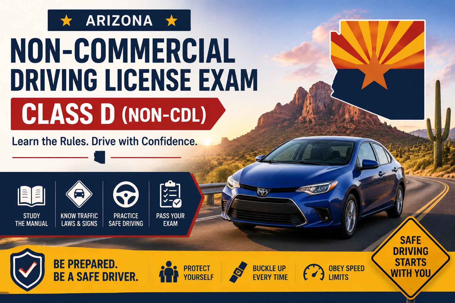 Driving License Class D ( Non - CDL) Exam - U.S Arizona