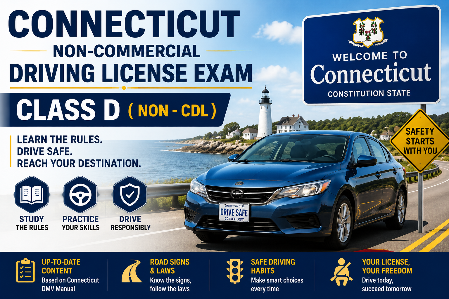 Driving License Class D ( Non - CDL ) Exam - U.S Connecticut