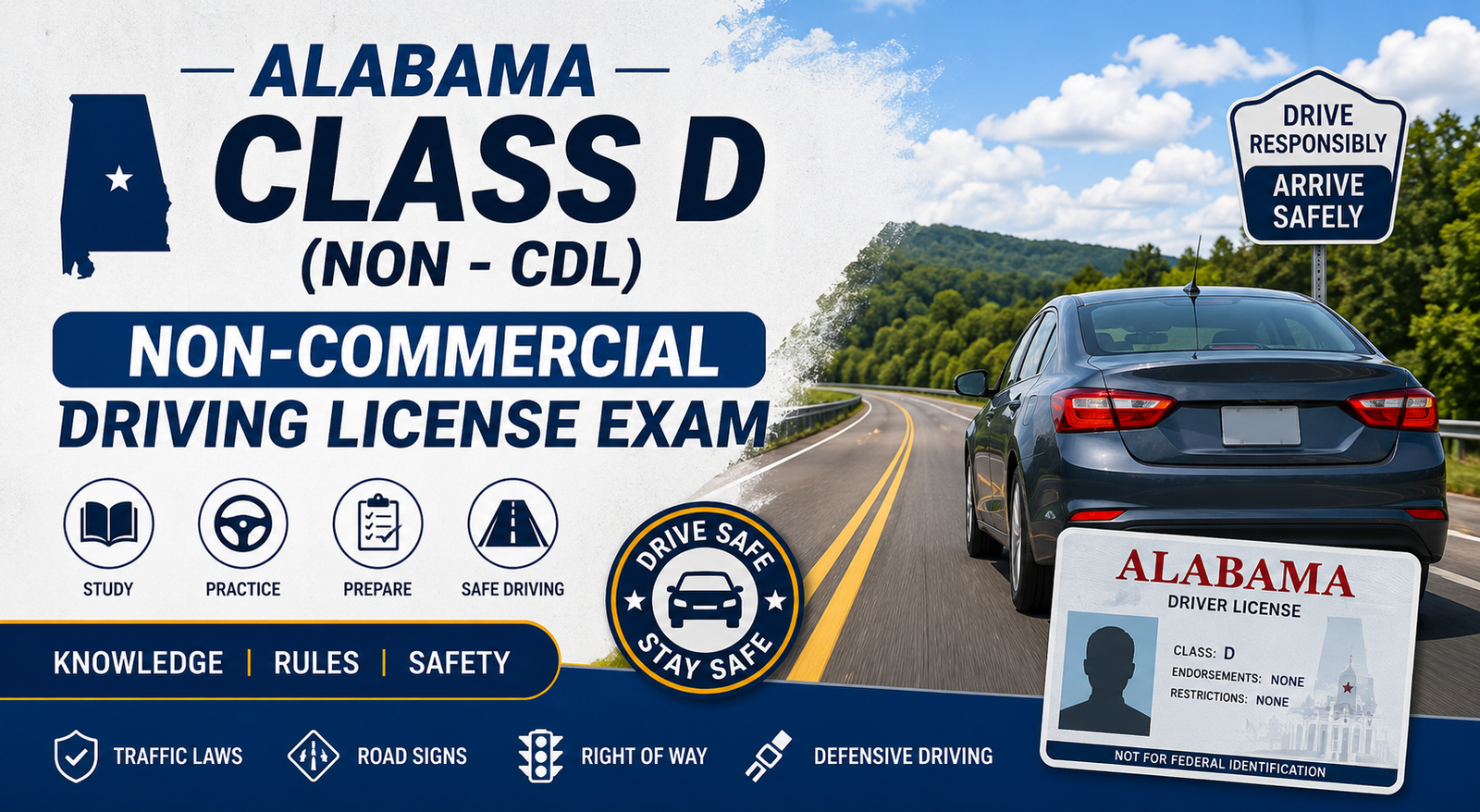 Driving License Class D (Non - CDL ) Exam - U.S Alabama