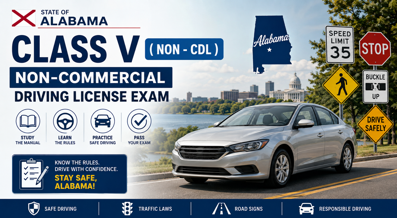 Driving License Class V (Non - CDL ) Exam - U.S Alabama
