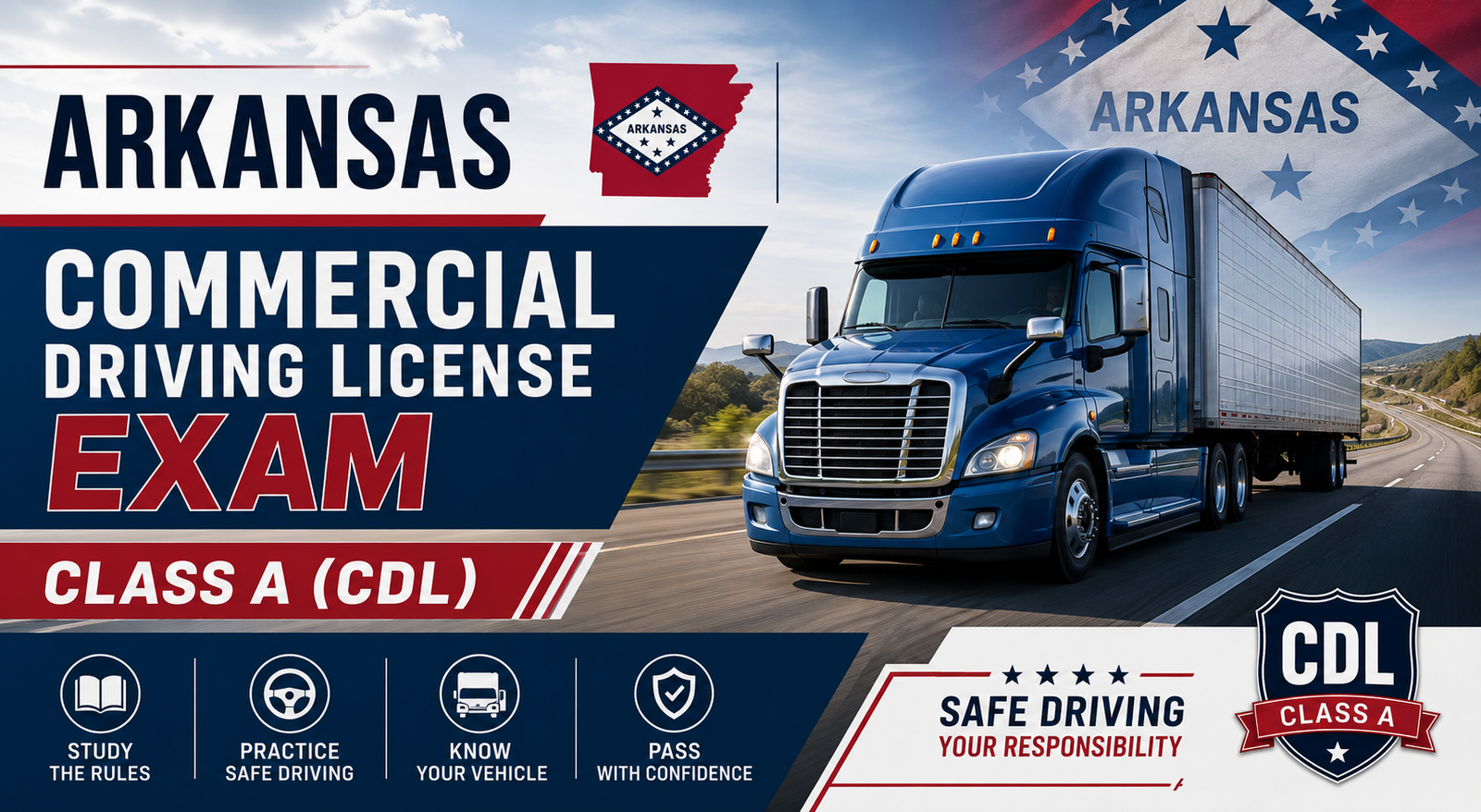 Driving License Class A (CDL ) Exam - U.S Arkansas