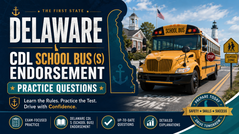CDL School Bus (S) Endorsement Exam – U.S. Delaware
