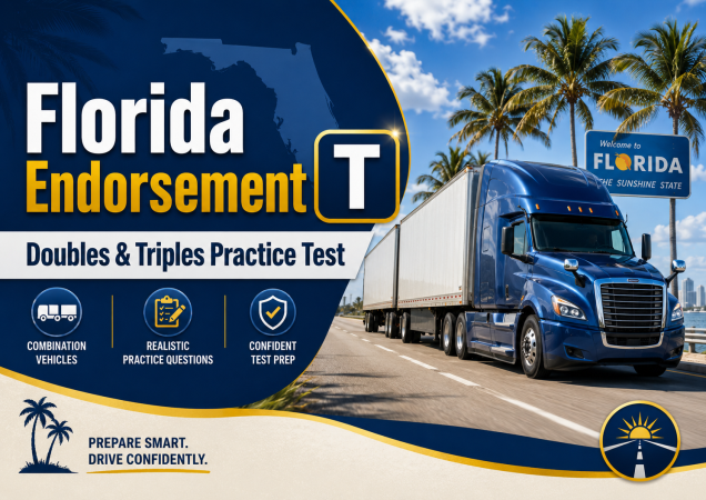 CDL Double/Triple Trailers (T) Endorsement Exam – U.S. Florida