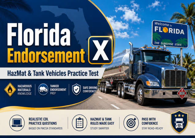 CDL Tank and HazMat (X) Endorsement Exam – U.S. Florida