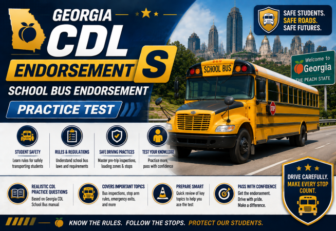CDL School Bus (S) Endorsement Exam – U.S. Georgia