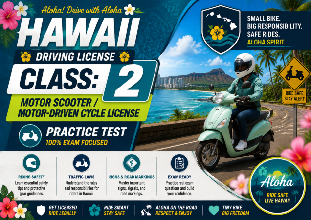 Driving License Class 2 Motorcycle Exam – U.S. Hawaii