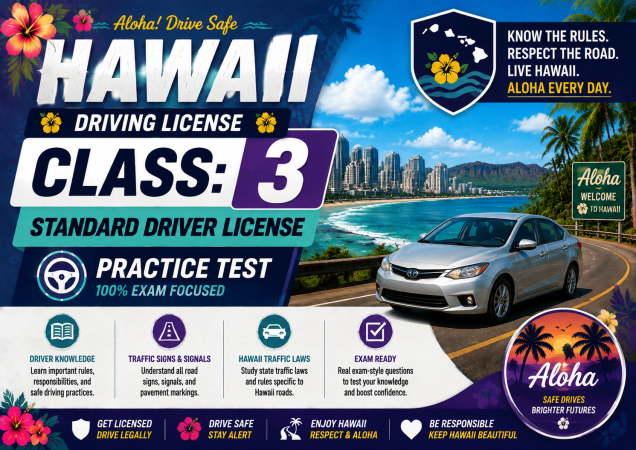 Driving License Class 3 Exam – U.S. Hawaii