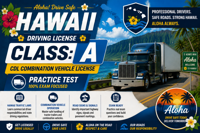 Driving License Class A (CDL) Exam – U.S. Hawaii