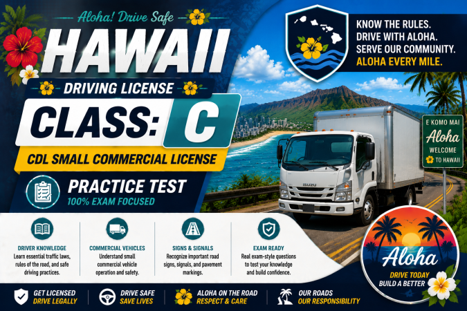 Driving License Class C (CDL) Exam – U.S. Hawaii