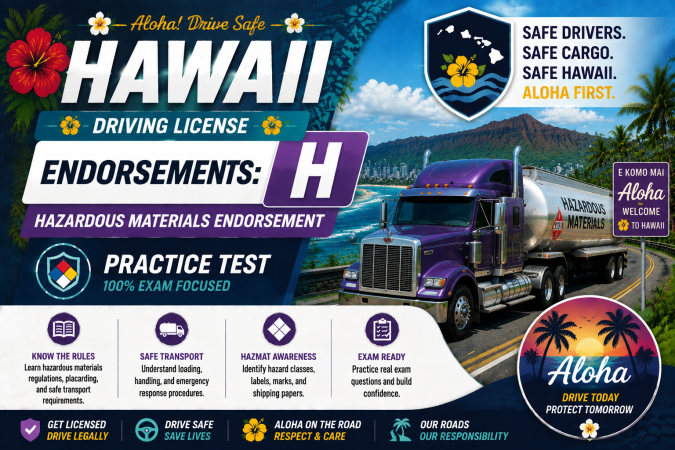 CDL Hazardous Materials (H) Endorsement Exam – U.S. Hawaii