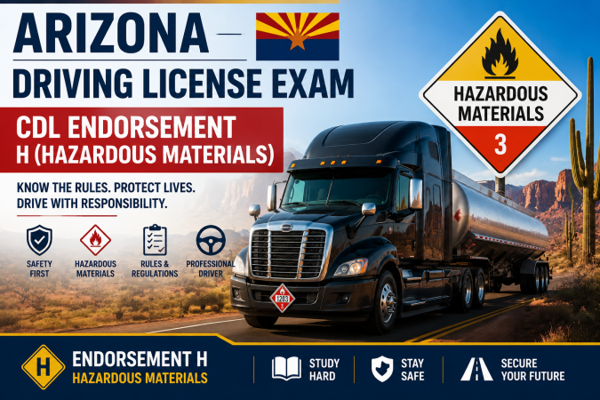 Driving License CDL Endorsement H  Exam - U.S Arizona