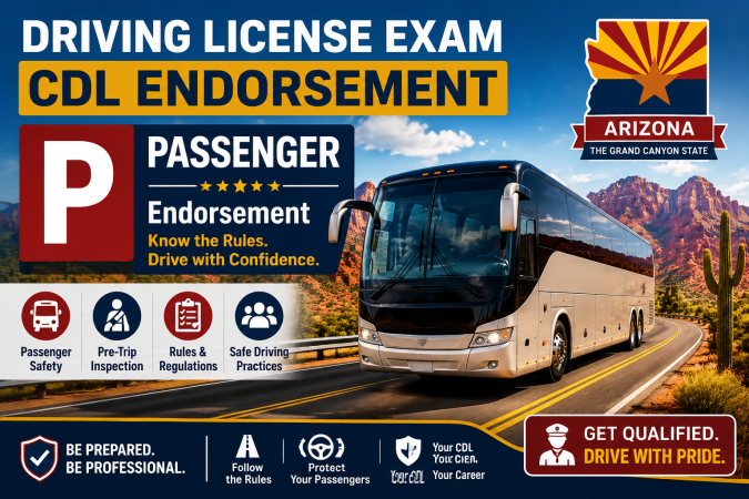 Driving License CDL Endorsement P Exam - U.S Arizona