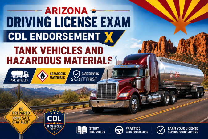 Driving License CDL Endorsement X Exam - U.S Arizona
