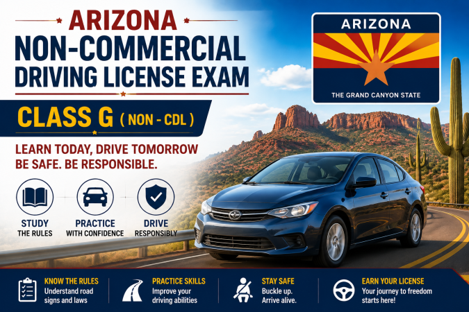 Driving License Class G ( Non - CDL) Exam - U.S Arizona