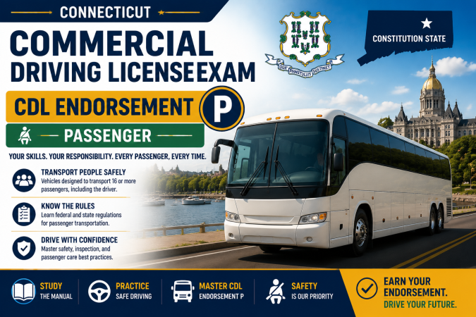 Driving License CDL Endorsement P Exam - U.S Connecticut