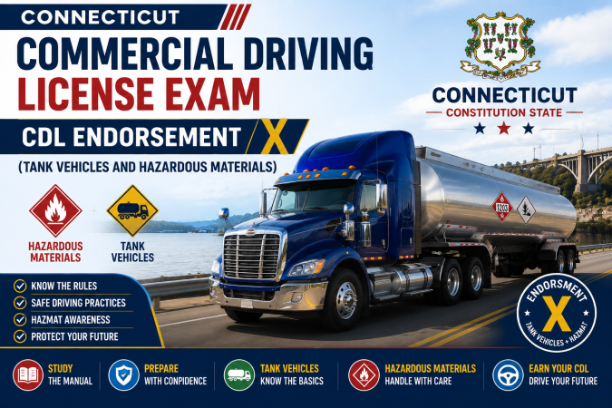 Driving License CDL Endorsement X Exam - U.S Connecticut