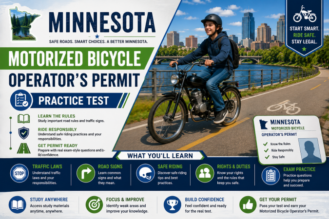 Minnesota Motorized Bicycle Operator's Permit Exam - United States