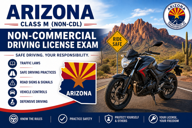 Driving License Class M ( Non - CDL ) Exam - U.S  Arizona
