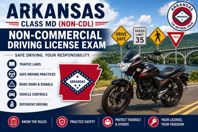 Driving License Class MD ( Non-CDL ) Exam - U.S Arkansas