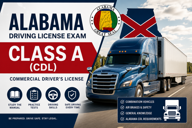 Driving License Class A (CDL ) Exam - U.S Alabama