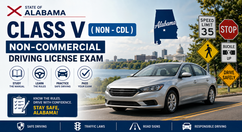 Driving License Class V (Non - CDL ) Exam - U.S Alabama
