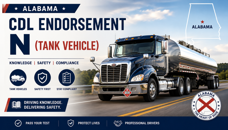 Driving License CDL Endorsement N Exam - U.S Alabama