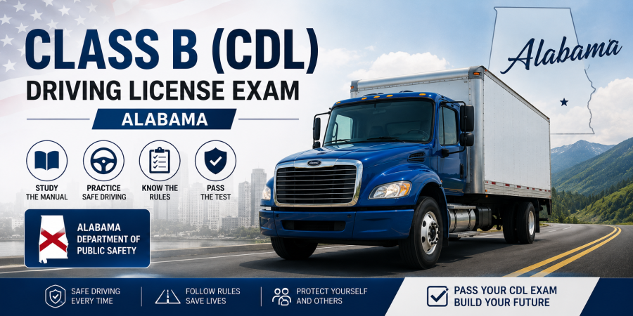 Driving License Class B (CDL ) Exam - U.S Alabama