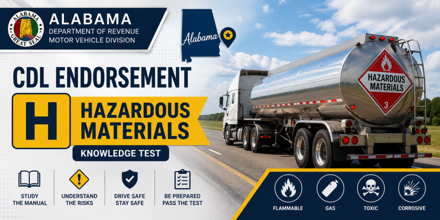 Driving License CDL Endorsement H Exam - U.S Alabama