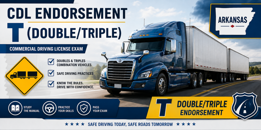 Driving License CDL Endorsement T Exam - U.S Arkansas