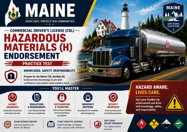 Maine CDL Hazardous Materials (H) Endorsement Exam - United States