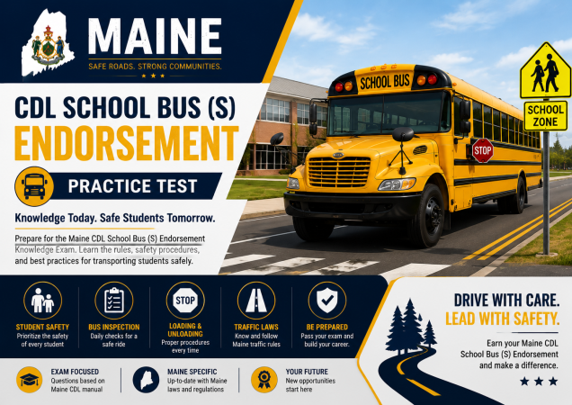 Maine CDL School Bus (S) Endorsement Exam - United States