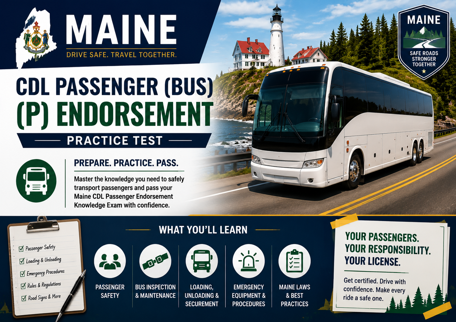 Maine CDL Passenger Vehicle (P) Endorsement Exam - United States