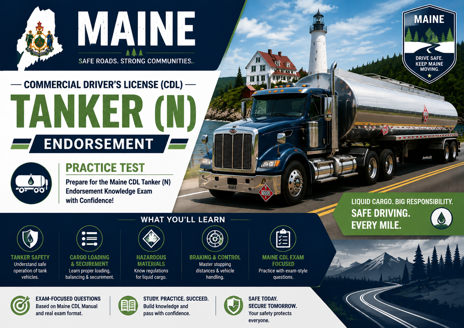 Maine CDL Tank Vehicle (N) Endorsement Exam - United States